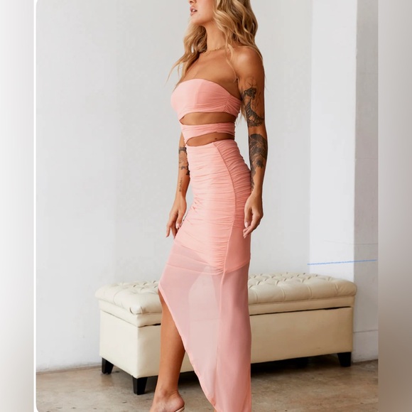 HELLO MOLLY STYLE POINTS MIDI DRESS PINK sz small - Picture 5 of 11